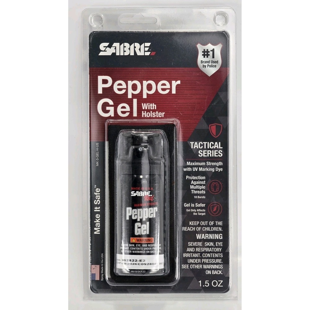 SABRE Tactical Pepper Gel Aluminum with Flip Top and Belt Holster